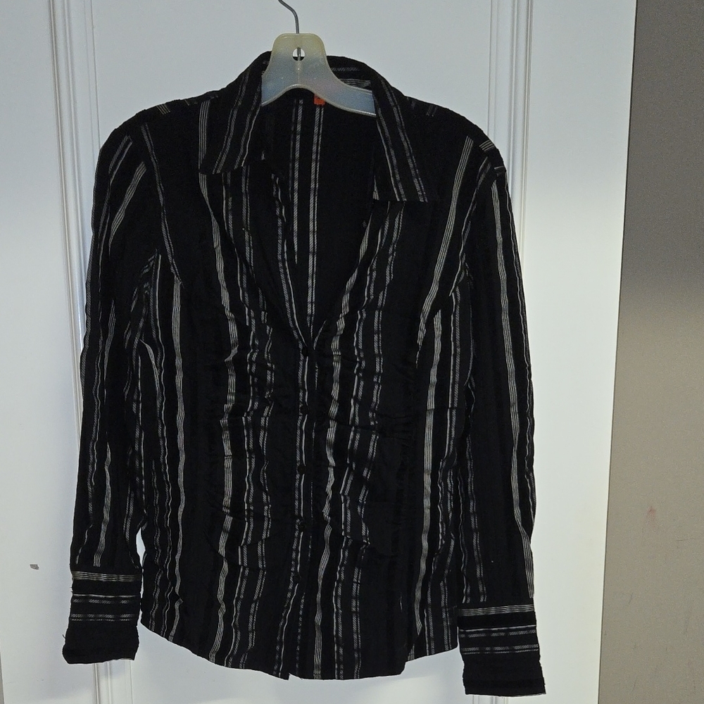 Striped Black and Gray Women's Blouse